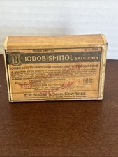 Obsolete SQUIBB Medicine Box   IODOBISMITOL for Syphilis STILL SEALED VINTAGE picture