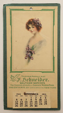 Antique F. Schneider Waltham Watches Illustration/Calendar Board c.1916 New York picture