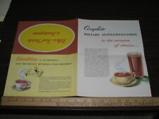 OVALTINE 1950s Dietary Supplement folder (1) nutrition info FOOD INTAKE picture