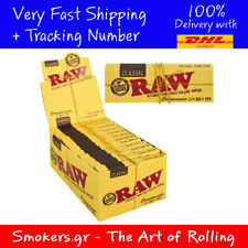 1x Box Raw Classic 1 1/4 Natural Unrefined Rolling Papers + TIPS picture