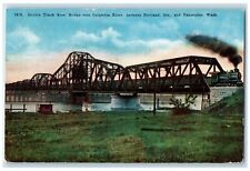 Double Track Steel Bridge Over Columbia River Portland OR Vancouver WA Postcard picture