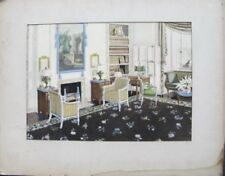 Vintage Group of 4 LARGE Hand Painted Architectural Room Design Paintings picture