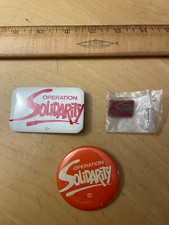 Protest Operation Solidarity Lot Crisis BC Vtg Button Pin Pinback Social Credit picture