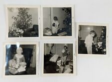 1963 Family Christmas Photos Photograph Lot of 5 Santa Claus Xmas Tree Toys picture