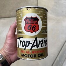 Original Vintage Phillips 66 Trip- Arctic Motor Oil Metal Can picture