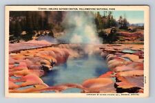 Yellowstone National Park, Oblong Geyser Crater, Series #10100, Vintage Postcard picture