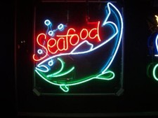 Seafood Fish Acrylic 24"x20" Neon Sign Lamp Light Business Beer Man Cave EY picture