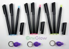 9 Invisible Ink Marker 3 UV Flashlight Black Light Reactive Pen Red Blue Yellow picture