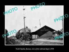 OLD 8x6 HISTORIC PHOTO OF NORTH TOPEKA KANSAS THE RAILROAD STATION c1950 picture