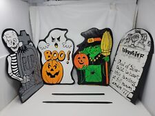 Lot Of 4 Vintage Halloween Yard Signs picture