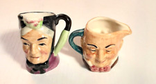 2  Toby Vintage Artone England Hand Painted Miniarture Character Face Jugs picture