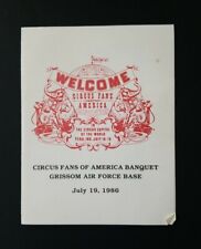 1986 Circus Fans Of America Banquet Brochure ~ Grissom Air Force Base, Indiana  picture