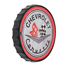 Chevrolet Corvette Neon LED Light Rope Sign Bottle Cap Shaped Bar Man Cave Decor picture