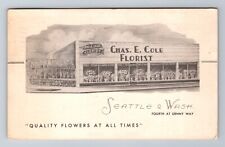 Seattle WA-Washington, Chas. E. Cole Florist Flower Shop, c1949 Vintage Postcard picture