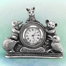 Aussie Bunch Souvenir Clock Australiana Gift Australian Made Pewter picture