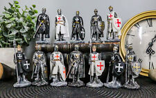 Ebros Set of 12 Medieval Knights Crusaders Figurines Suit of Armor Miniature picture