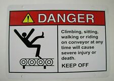 DANGER CONVEYOR Sign double sided metal safety sign great graphics person fall picture