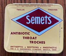 Vintage Semets Antibiotic Throat Troches Tin Massengill Co picture