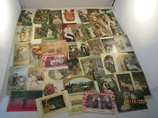 Huge LOT of 45 Early 1900's~SENTIMENTAL Lovers COURTSHIP Romance POSTCARDS picture