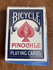 NEW Vintage Bicycle Pinochle Playing Cards Deck Blue Air Cushion Finish USA NOS picture