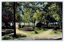 1913 Pretty View Winona Park Garden Flower Winona Lake Indiana Vintage Postcard picture