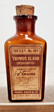 VINTAGE THYMUS GLAND PARKE, DAVIS & COMPANY PHARMACEUTICAL BOTTLE - WITH CORK picture
