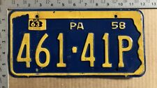 1963 Pennsylvania license plate 461-41P YOM DMV good 63 sticker 13155 picture