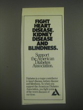 1991 American Diabetes Association Ad - Fight heart disease, kidney disease picture