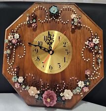 Vintage,1977,POL-O-CRAFT Pauline Owens GRANDFLOWER Clock Nails in Bloom Folk Art picture