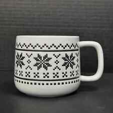 World Market FAIR ISLE Black and White Christmas Holiday Snowflake Jumbo Mug picture