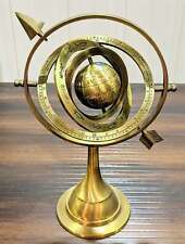 Nautical Solid Brass  Armillary Tabletop Marine Sphere World Globe Vintage World picture