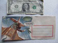 RARE 1943 COLORFUL WWII Patriotic Military Envelope, Paratroopers, Fighter Plane picture