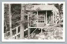 Three Mile Island~East Shore Cabin RPPC Lake Winnipesaukee Vintage Photo 1950s picture