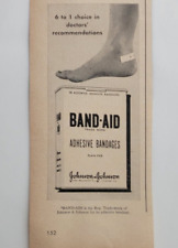 Band-Aid Bandages Heel Blister Boy Prevent Infection Original 1940s Ad ~3x14
