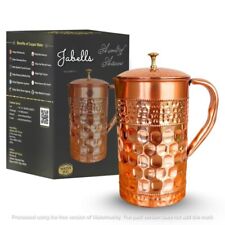 Pure Copper Jug Pitcher With Diamond Hammered Beeding Design Drinkware picture