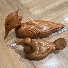 Vintage John Clay Signed Wood Duck Pair 1981 Sleeping Mallard & 1999 Merganser picture