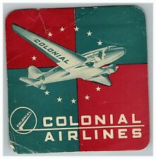1940s-50s Colonial Airlines Vintage Luggage Label Gum Sticker Original picture