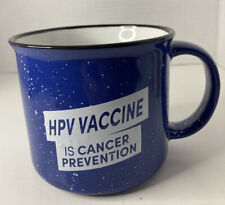 HPV is cancer prevention blue speckled mug picture