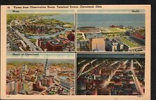 Old Postcard Views from Observation Room Terminal Tower Cleveland OHIO 1920-1930 picture
