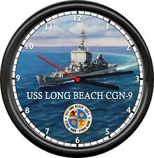 USS Long Beach (CGN-9) US Navy US Veteran Sailor Military Ship Sign Wall Clock picture