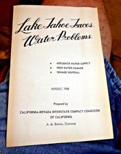 VINTAGE BOOKLET LAKE TAHOE FACES WATER PROBLEMS HIGH WATER DAMAGE SEWAGE 1958 picture