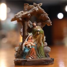 Holy Family Circle Nativity Scene 3D Olive Wooden Hanging Décor from Bethlehem picture