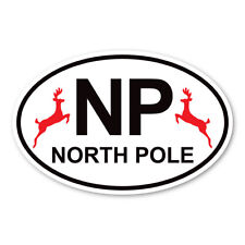 Magnet, Oval Magnet, NP North Pole Reindeer, Euro Style, 6.5