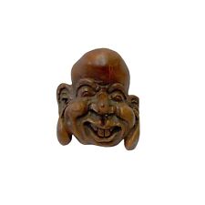 Chinese Natural Bamboo Carved Happy Man Face Display ws3255 picture