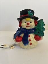 Vintage Mini Blow Mold Snowman Light Up Holiday Christmas Decoration -TESTED picture