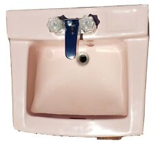 Vintage American Standard Pink Bathroom Sink 1960s w/faucet fixtures picture