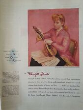 1945 Debeers Sara Ann Painting Bright Flame Music Violin Art Original Ad picture