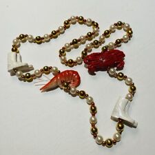 Mardi Gras Bead Necklace Crab Shrimp Boots New Orleans Lafayette 19 Inches picture