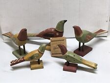 PJ Rankin-Hults Folk Art Birds Collection Primitives by Kathy 4-7” - Set of 5 picture