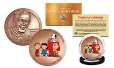 Colorized CHARLES SCHULZ Commemorative Medal PEANUTS Coin SNOOPY Charlie Brown picture
